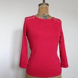 Rafaella 100% cotton red top